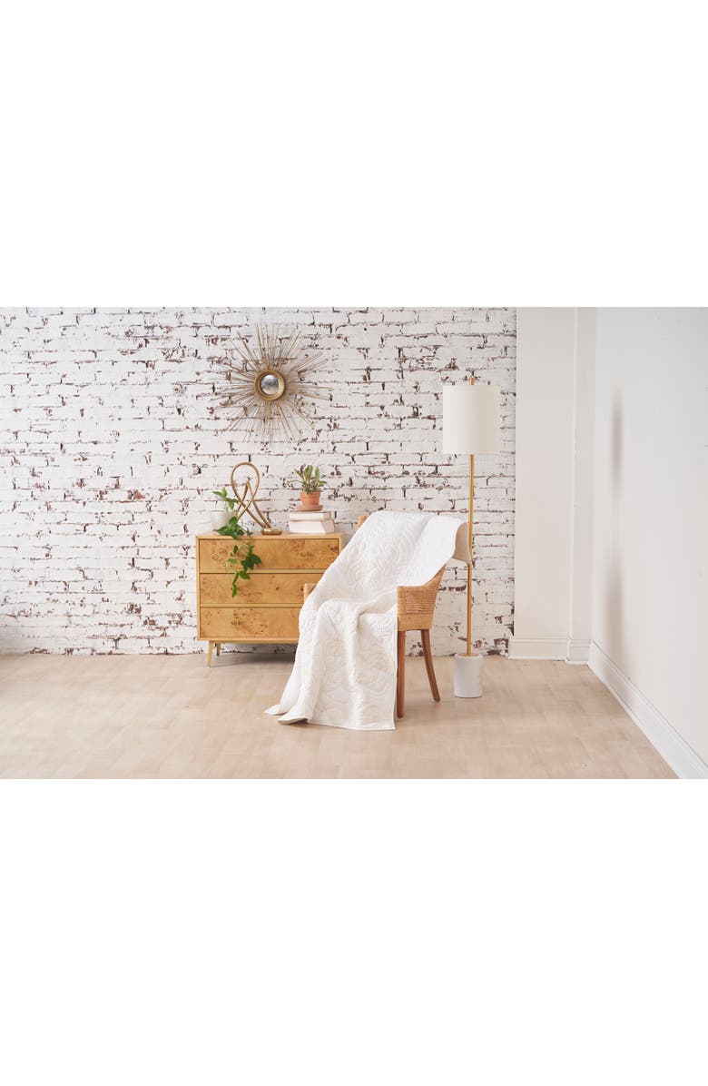 carol & frank Runa Botanical White Throw Blanket for Bed or Couch Accent Décor, Alternate, color, White