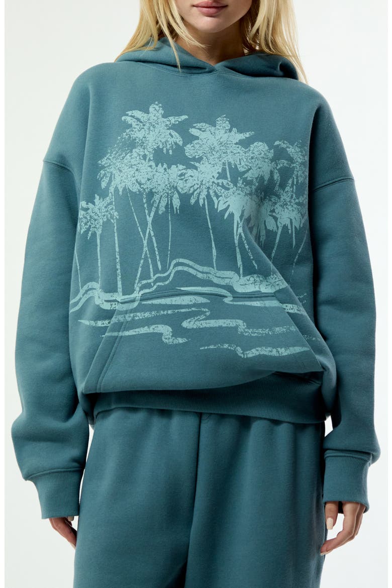 Ocean Front Graphic Hoodie, Main, color, DUSTY BLUE