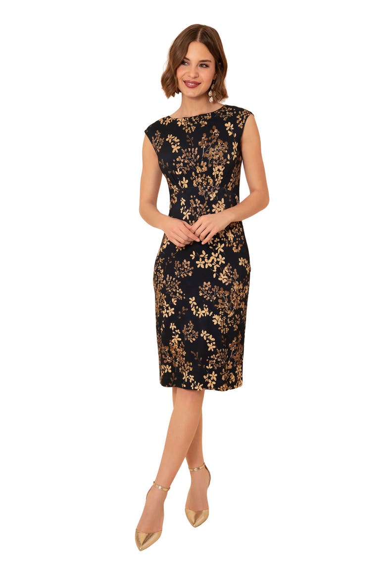 Pippa Knee Length Dress, Main, color, Golden Blossom
