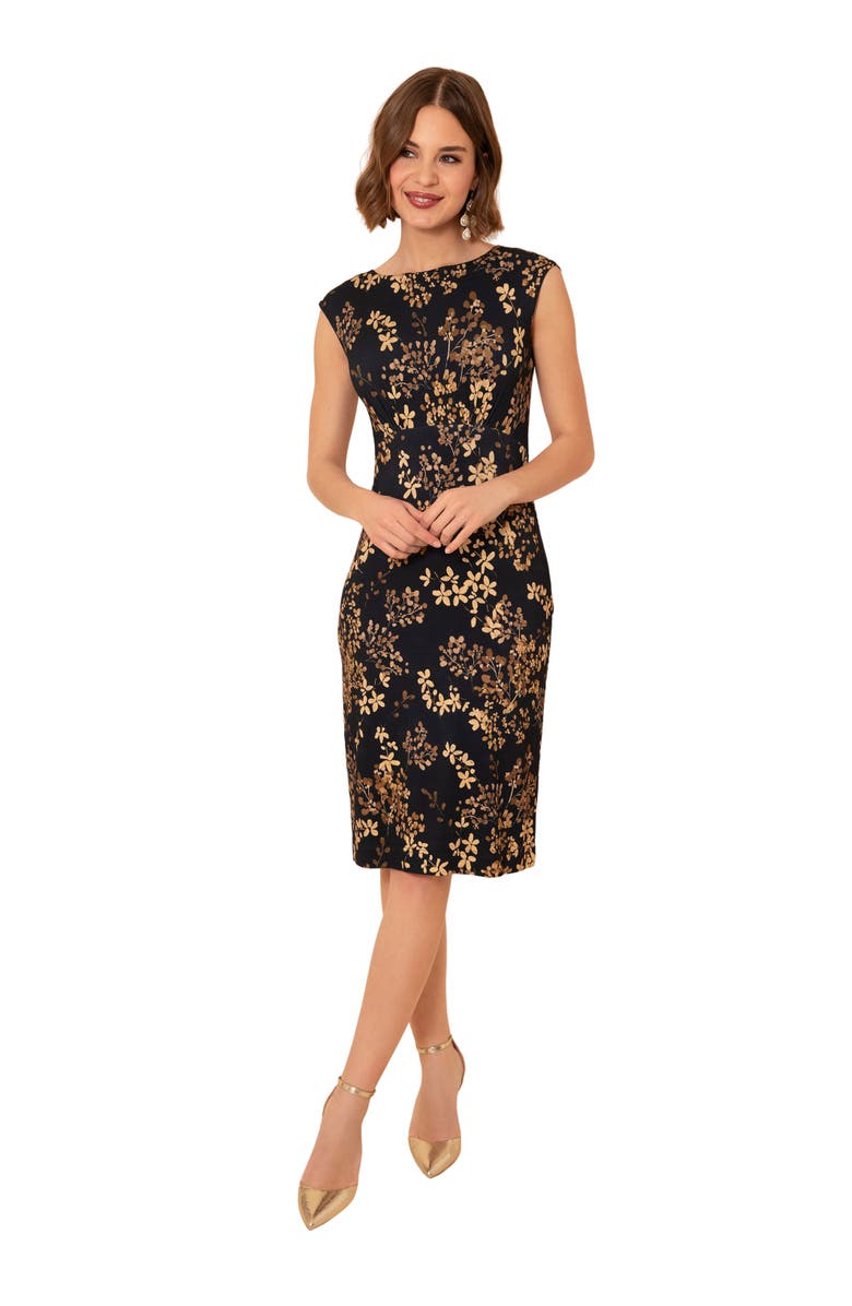 Alie Street London Pippa Knee Length Dress, Main, color, Golden Blossom