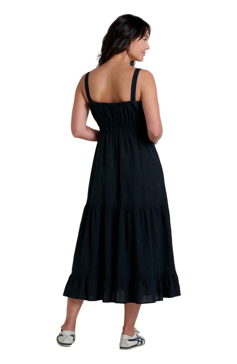 Toad & Co Taj Hemp Tiered Midi Sleeveless Dress, Alternate, color, Black