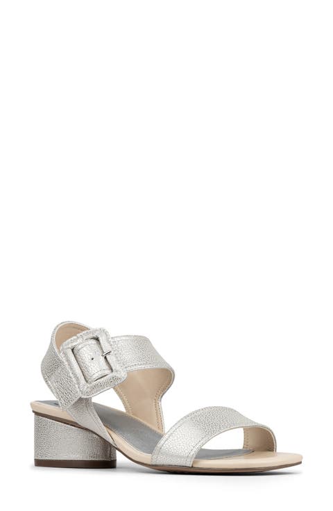 Oversize Buckle Slingback Sandal (Women)
