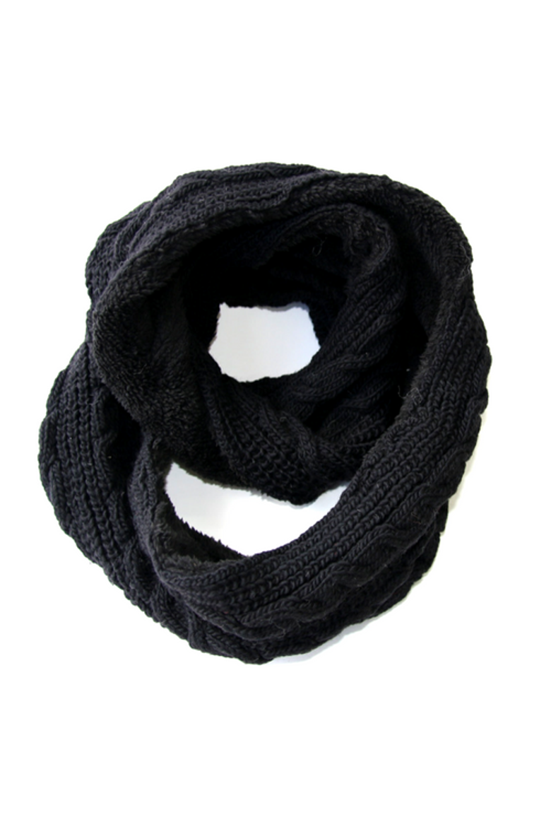 Trinitas Lined Infinity Scarf, Main, color, Black
