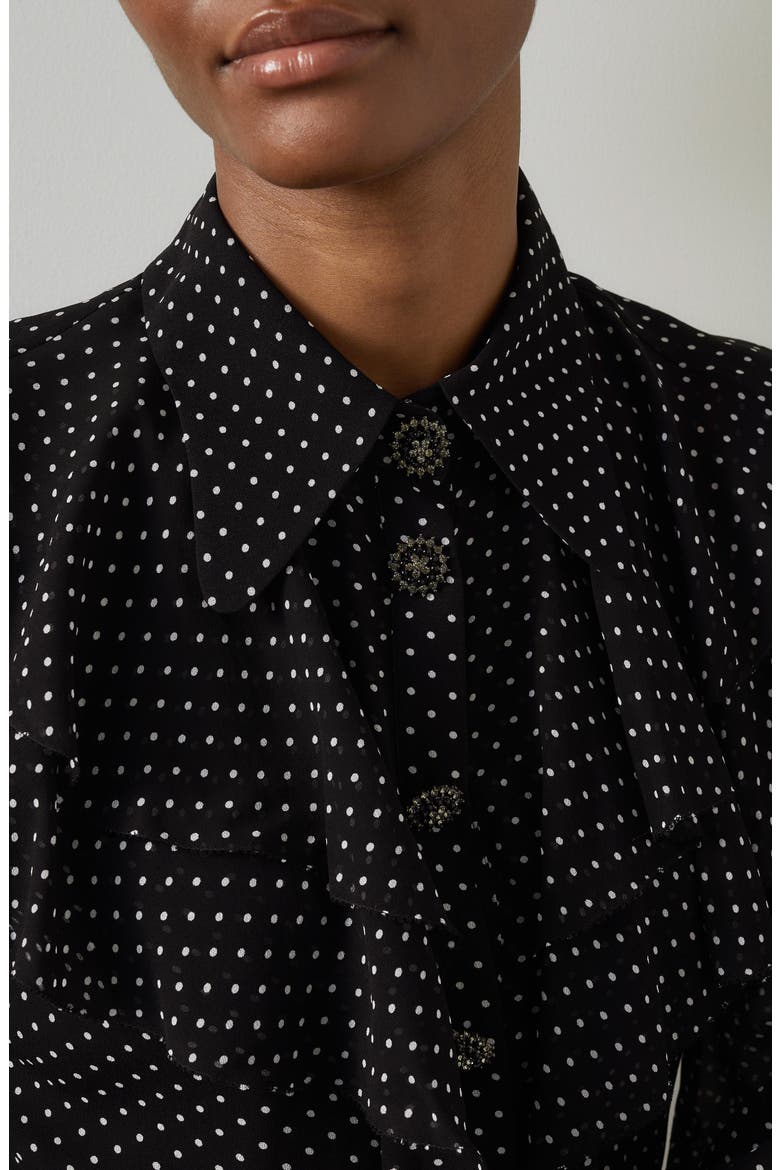 Margaux Ruffle Shirt, Alternate, color, BLACK MULTI