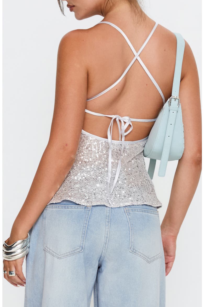 Opaline Sequin Camisole, Alternate, color, SILVER