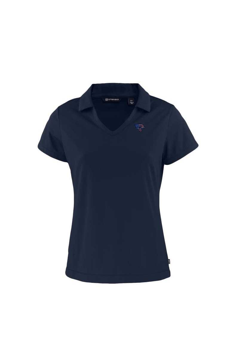 Cutter & Buck Women's Cutter & Buck Navy Jacksonville Jaguars Daybreak Eco Recycled V-neck Polo, Alternate, color,