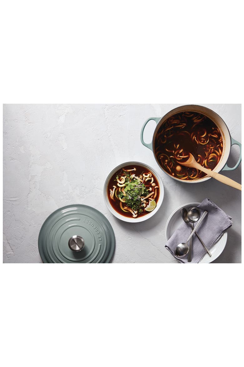 Signature 5.5-Quart Round Enamel Cast Iron French/Dutch Oven, Alternate, color, SEA SALT