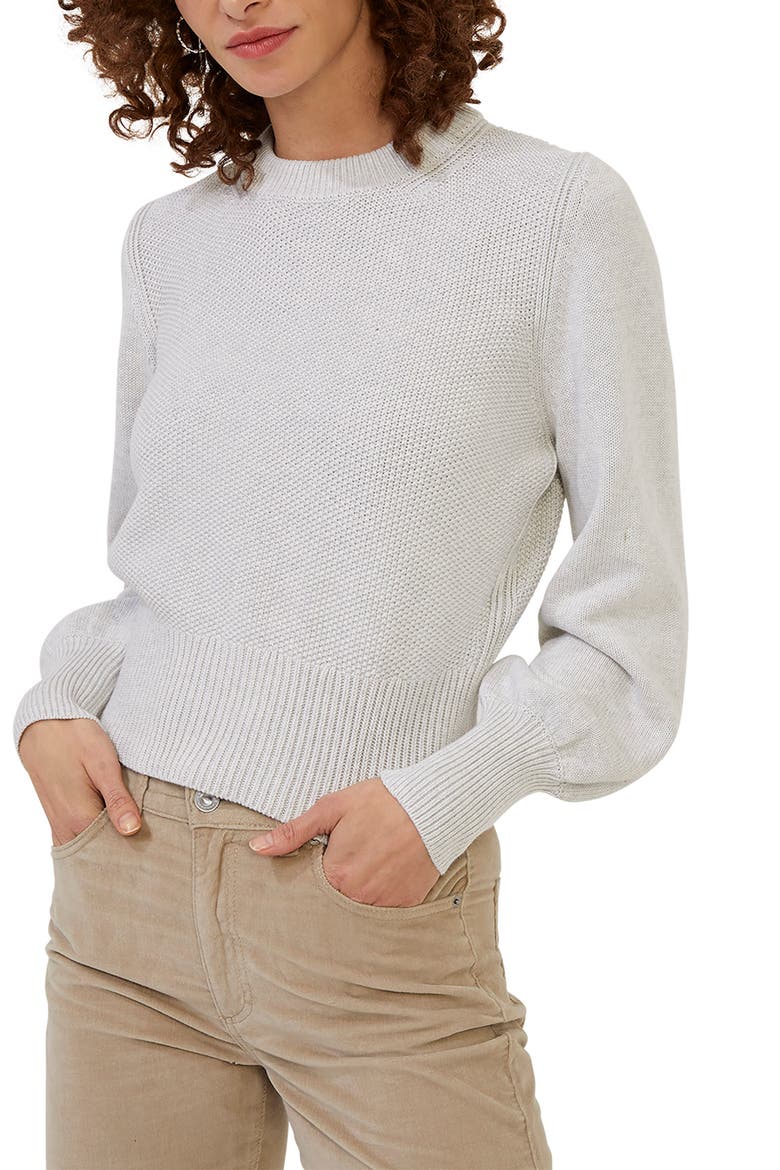 Jamie Textured Cotton Sweater, Alternate, color, DOVE GREY