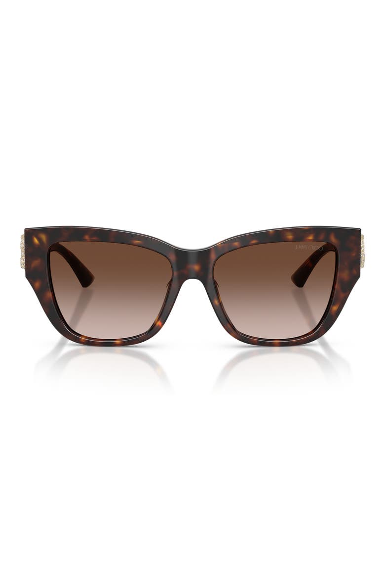 54mm Gradient Polarized Pillow Sunglasses, Main, color, HAVANA/ GRADIENT BROWN