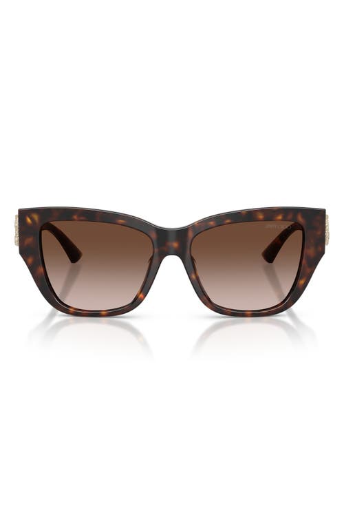 Jimmy Choo 54mm Gradient Polarized Pillow Sunglasses In Havana/gradient Brown