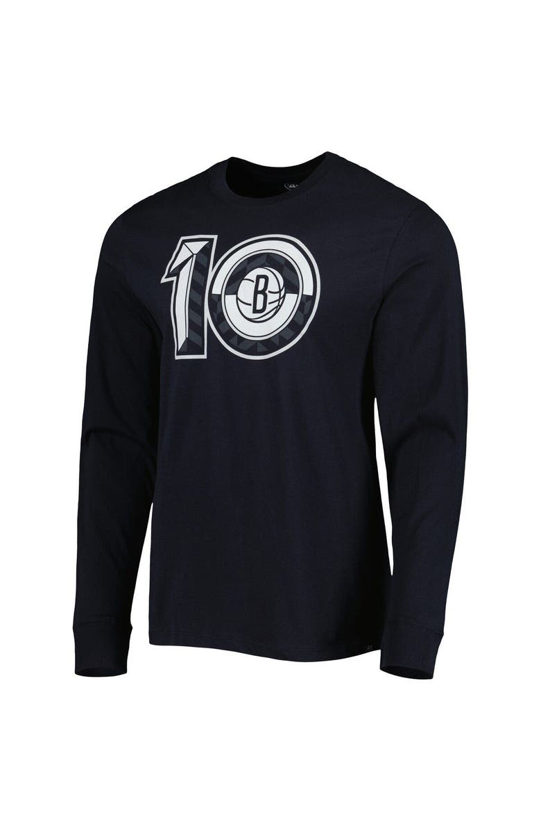 '47 Men's '47 Black Brooklyn Nets 10th Anniversary Super Rival Long Sleeve T-Shirt, Alternate, color, Black