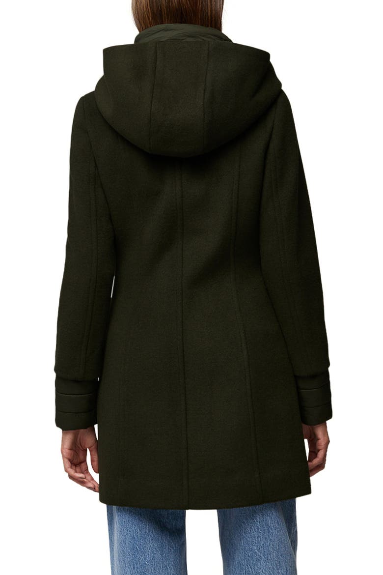 Mixed Media Wool Blend Coat with Quilted Bib Insert, Alternate, color, CEDAR