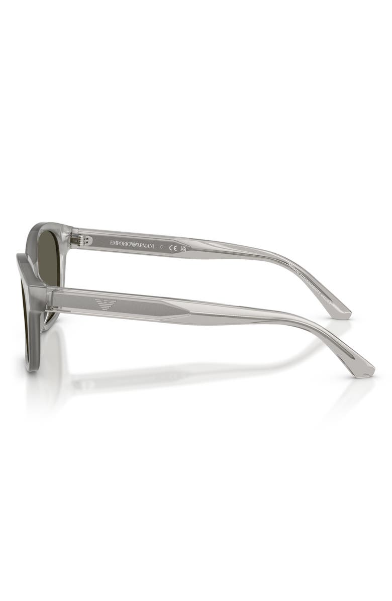 Emporio Armani Kids' 49mm Small Cat Eye Sunglasses, Alternate, color, Shiny Opal Grey / Dark Brown