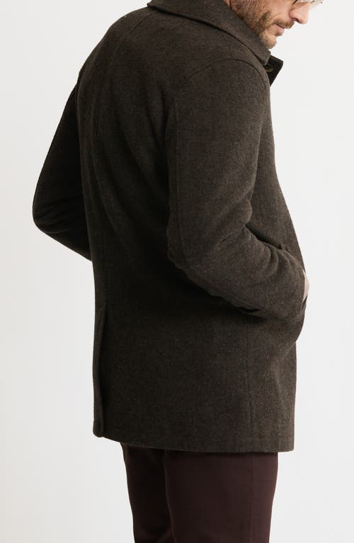 Jachs Herringbone Coat In Brown