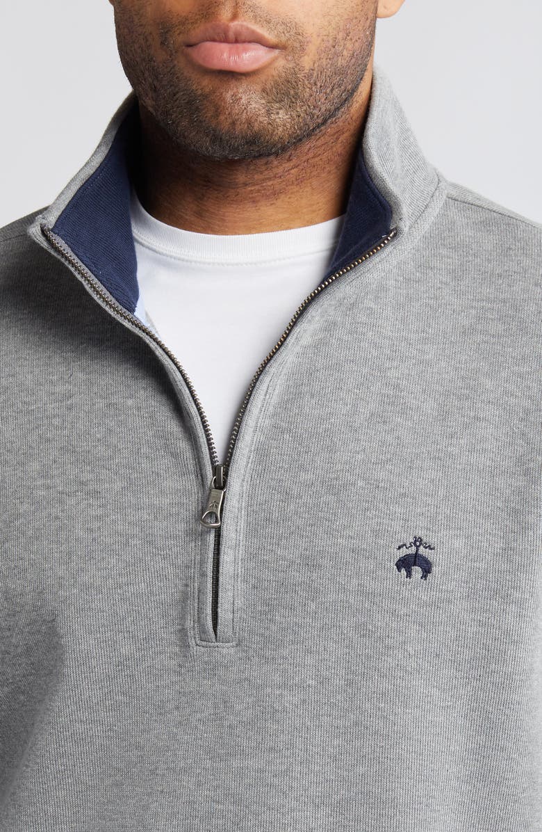Brooks Brothers Rib Cotton Half Zip Pullover, Alternate, color, 