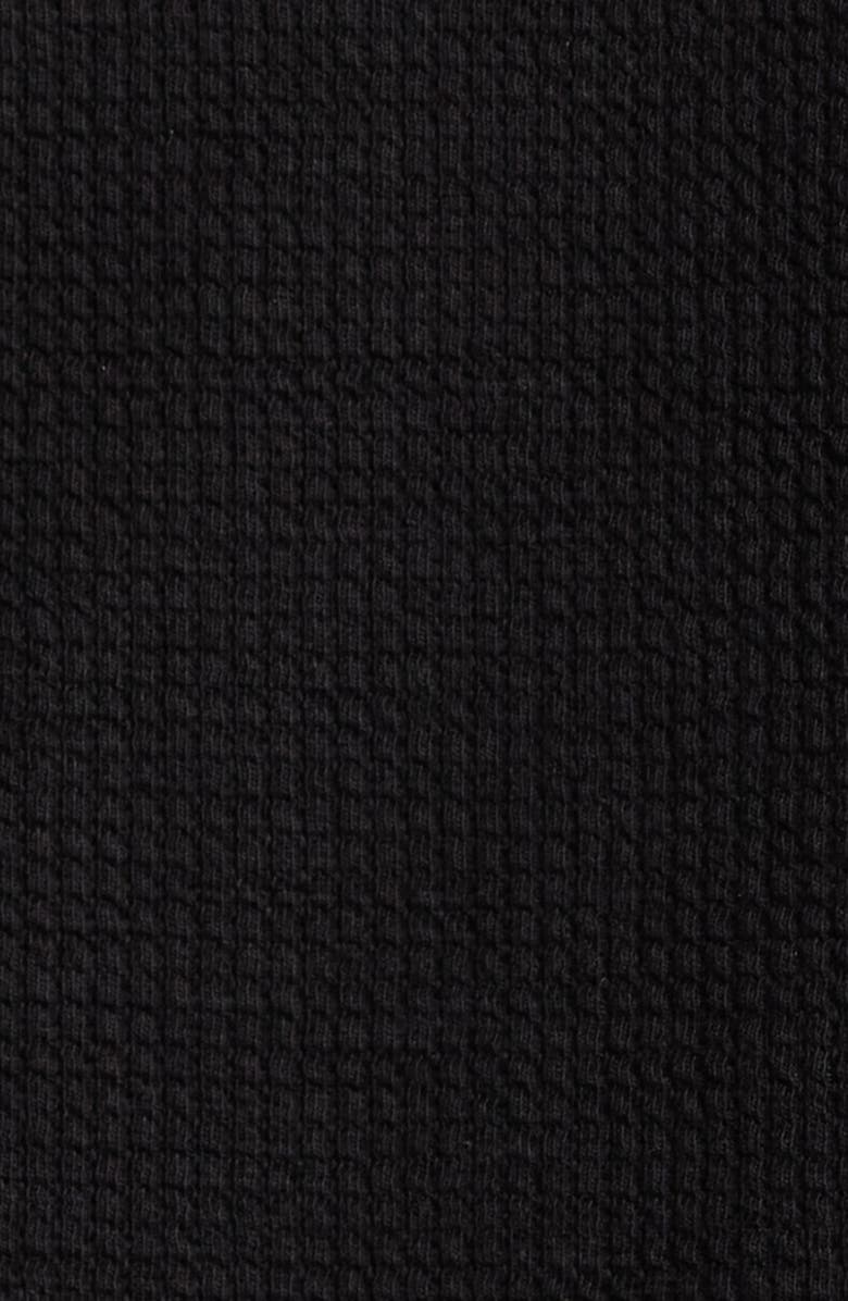 Eileen Fisher Hooded Cotton Blend Thermal Knit Top, Alternate, color, Black