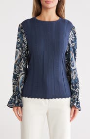 Gemma + Jane Print Sleeve Top