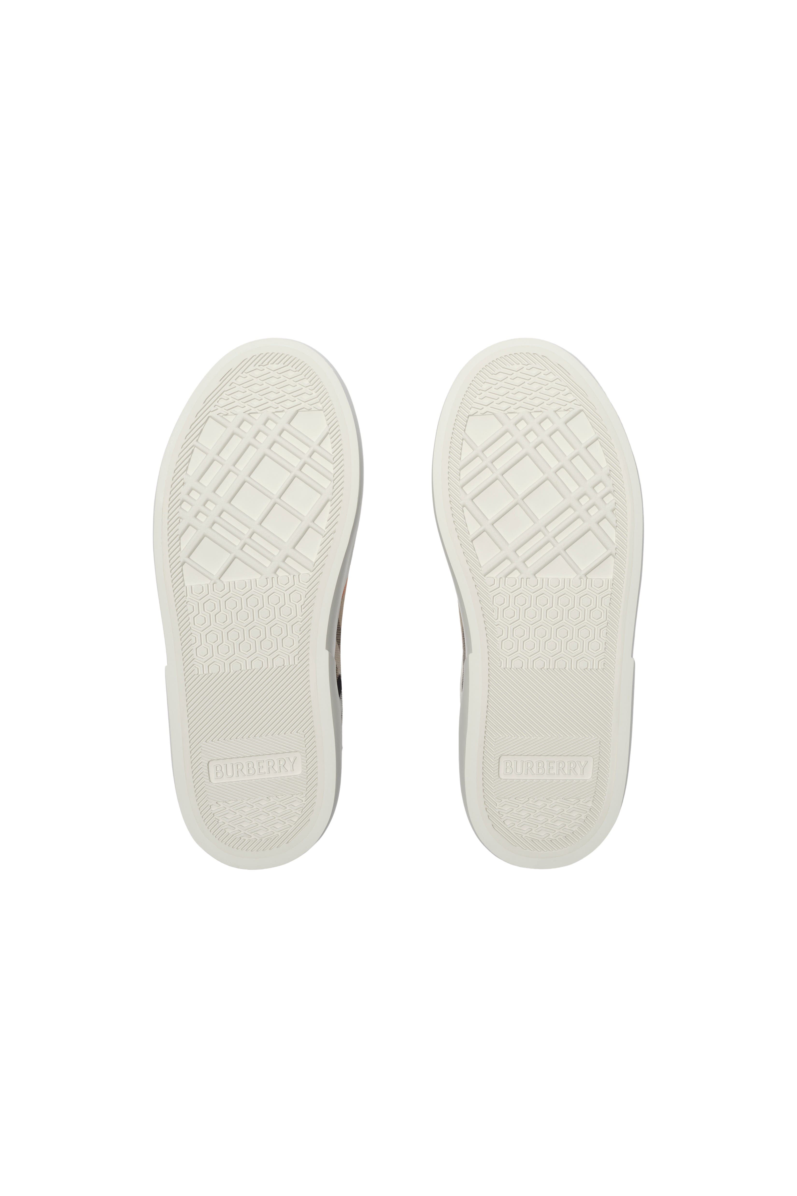 Check and Leather Sneakers, Alternate, color, Sand beige