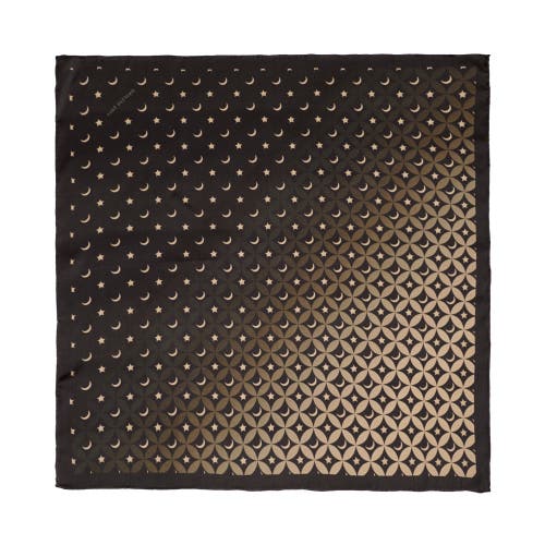 Lost Pattern Nyc "moonlit Stars" Silk Bandana Scarf In Brown