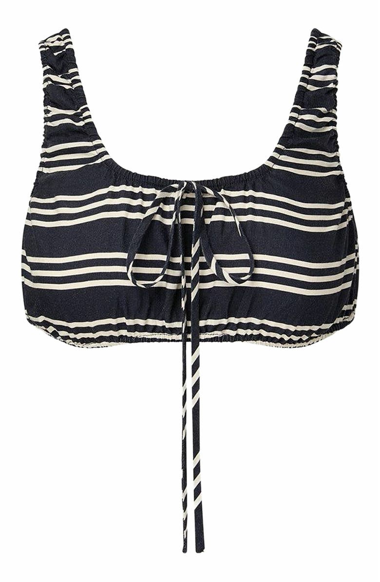 WeWoreWhat Scrunchie Crop Top, Main, color, Dk Navy/Offwh