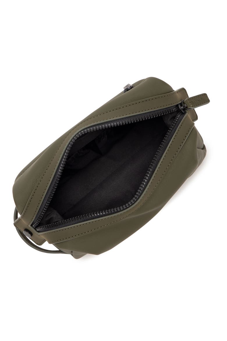 Hue Faux Leather Toiletry Bag, Alternate, color, MOSS