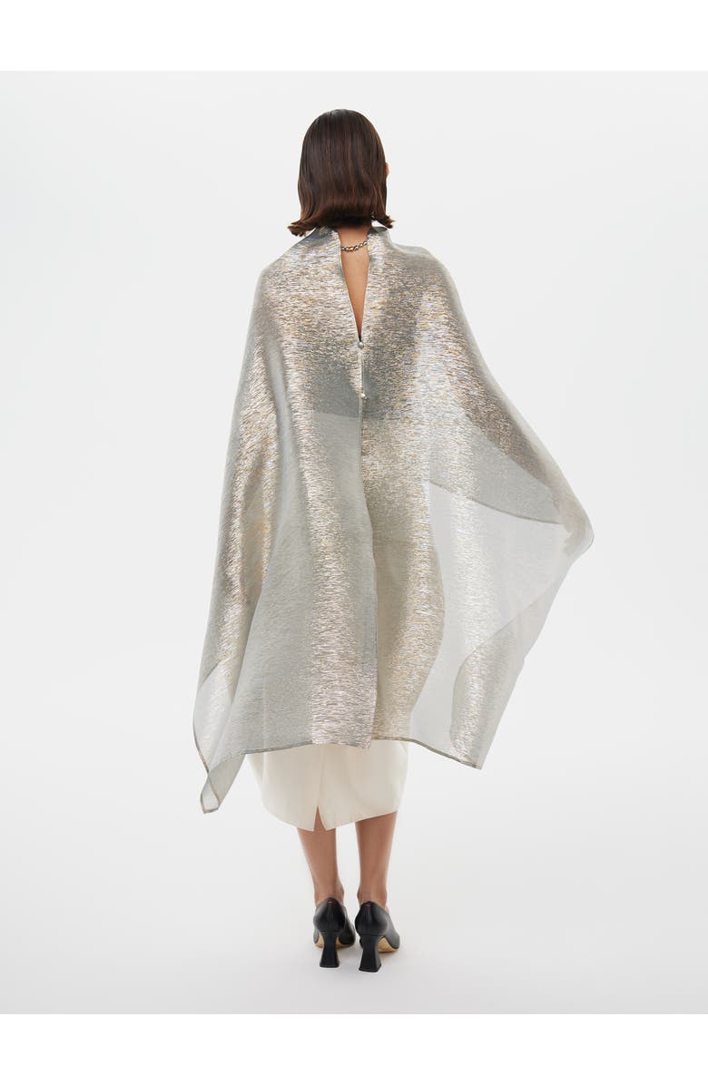 Alas Metallic Silk Blend Party Cape, Alternate, color, Metalic