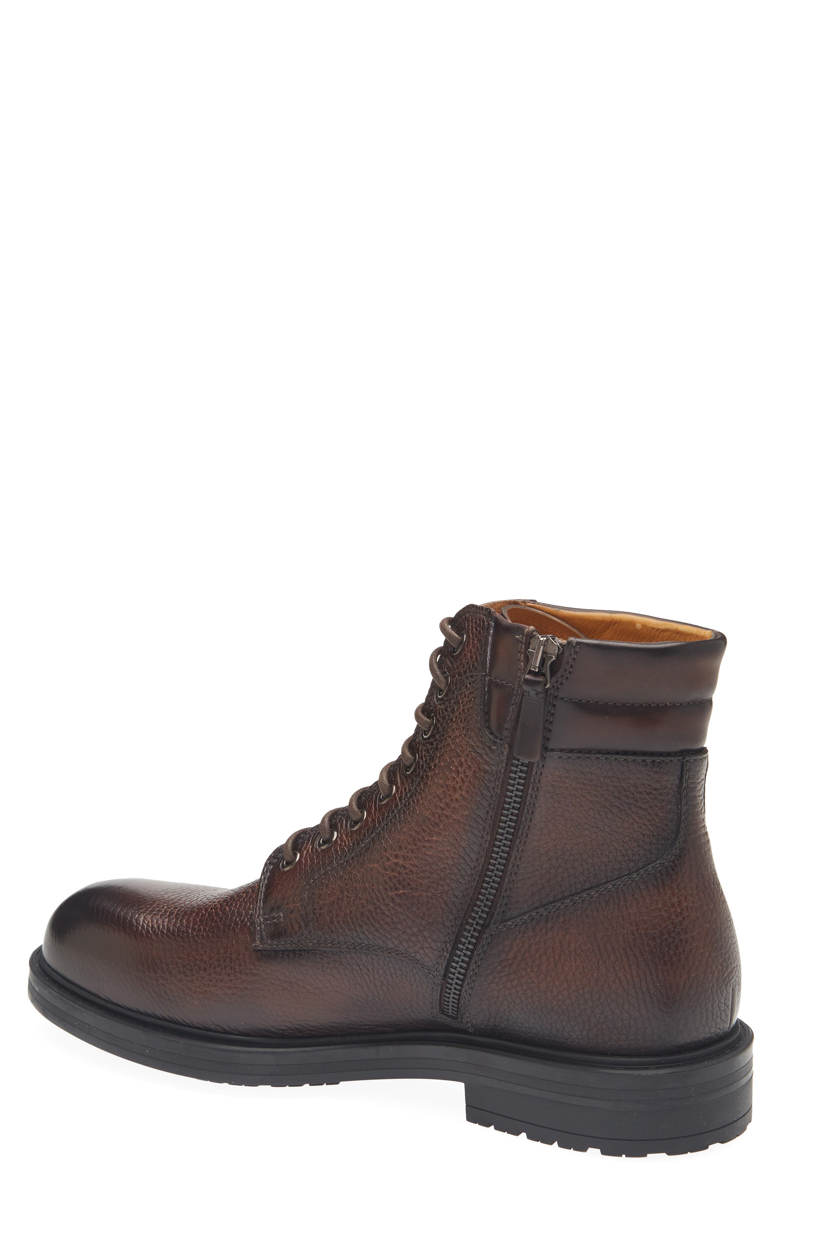 Magnanni Grayson Lace-Up Lug Sole Boot, Alternate, color, Brown Texture