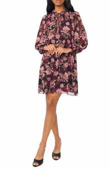 Smocked Yoke Long Sleeve Dress