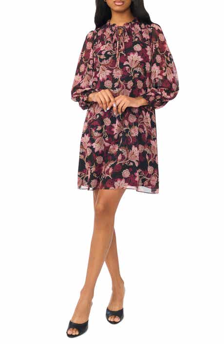 Smocked Yoke Long Sleeve Dress
