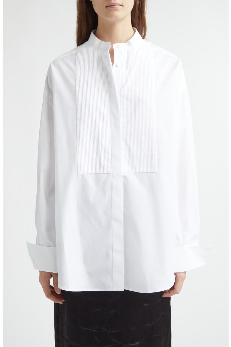 Tux Oversize Cotton Poplin Tuxedo Shirt, Main, color, KAIMAK