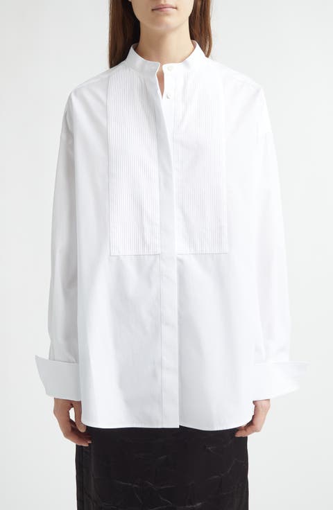 Tux Oversize Cotton Poplin Tuxedo Shirt
