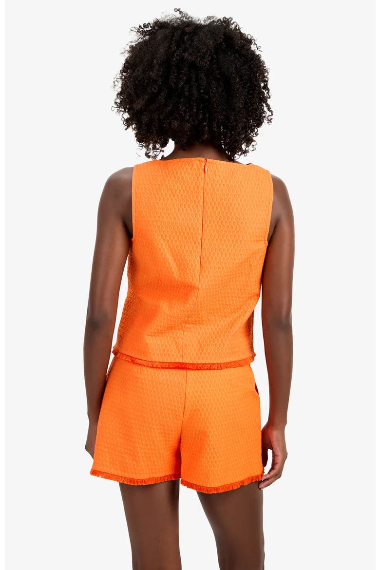 Port Sleeveless Structured Woven Tank Top, Alternate, color, Orange Oasis