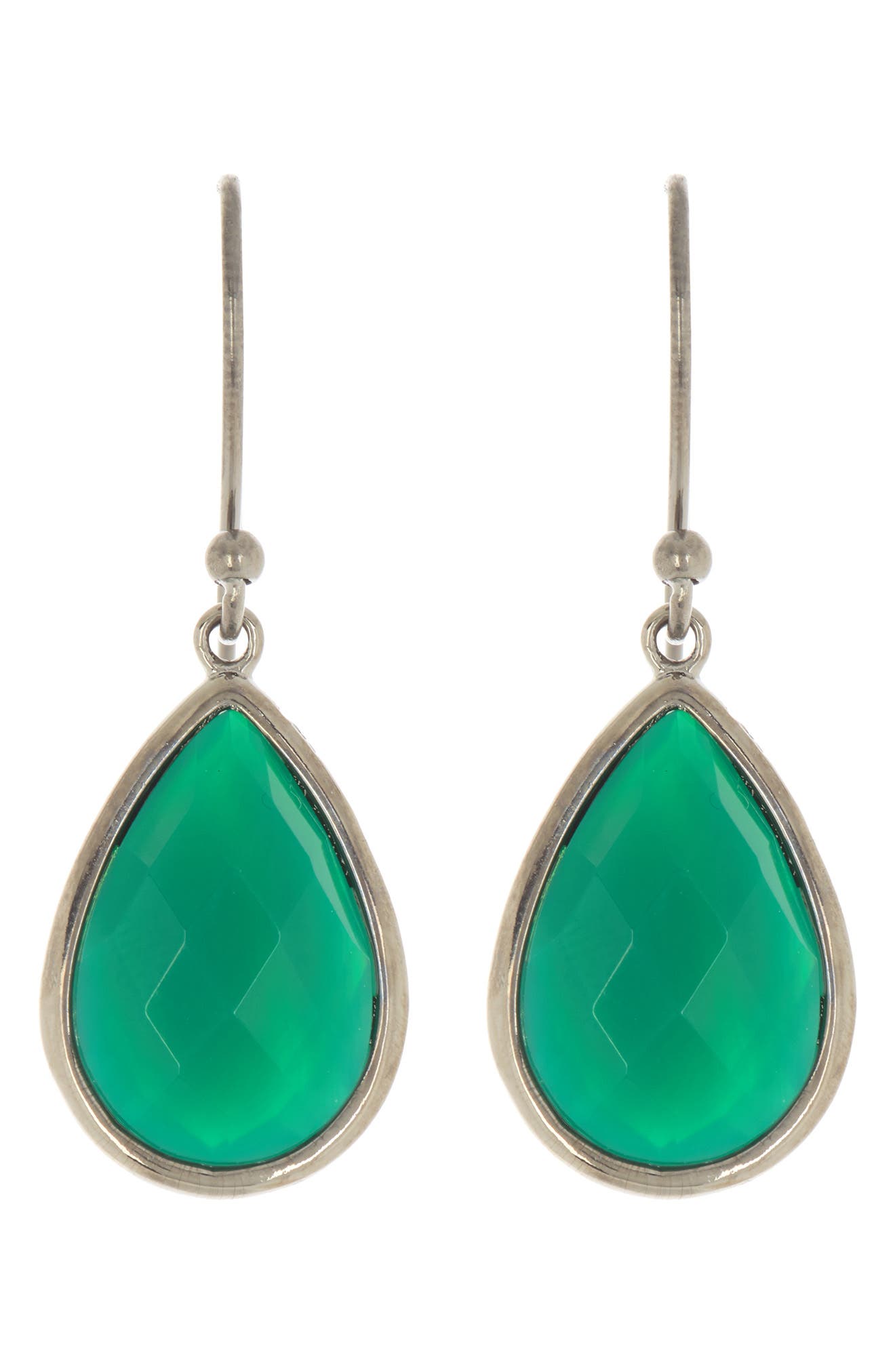 Adornia Green Onyx Pear Drop Earrings