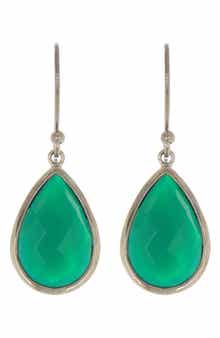 Adornia Green Onyx Pear Drop Earrings
