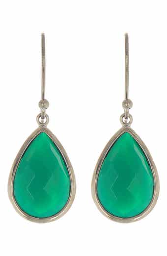 Adornia Green Onyx Pear Drop Earrings