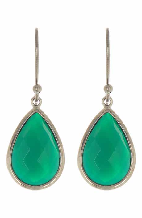 Adornia Green Onyx Pear Drop Earrings