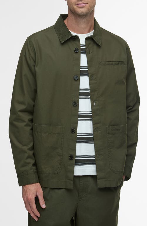 Barbour Cole Tailored Poplin Overshirt In Green