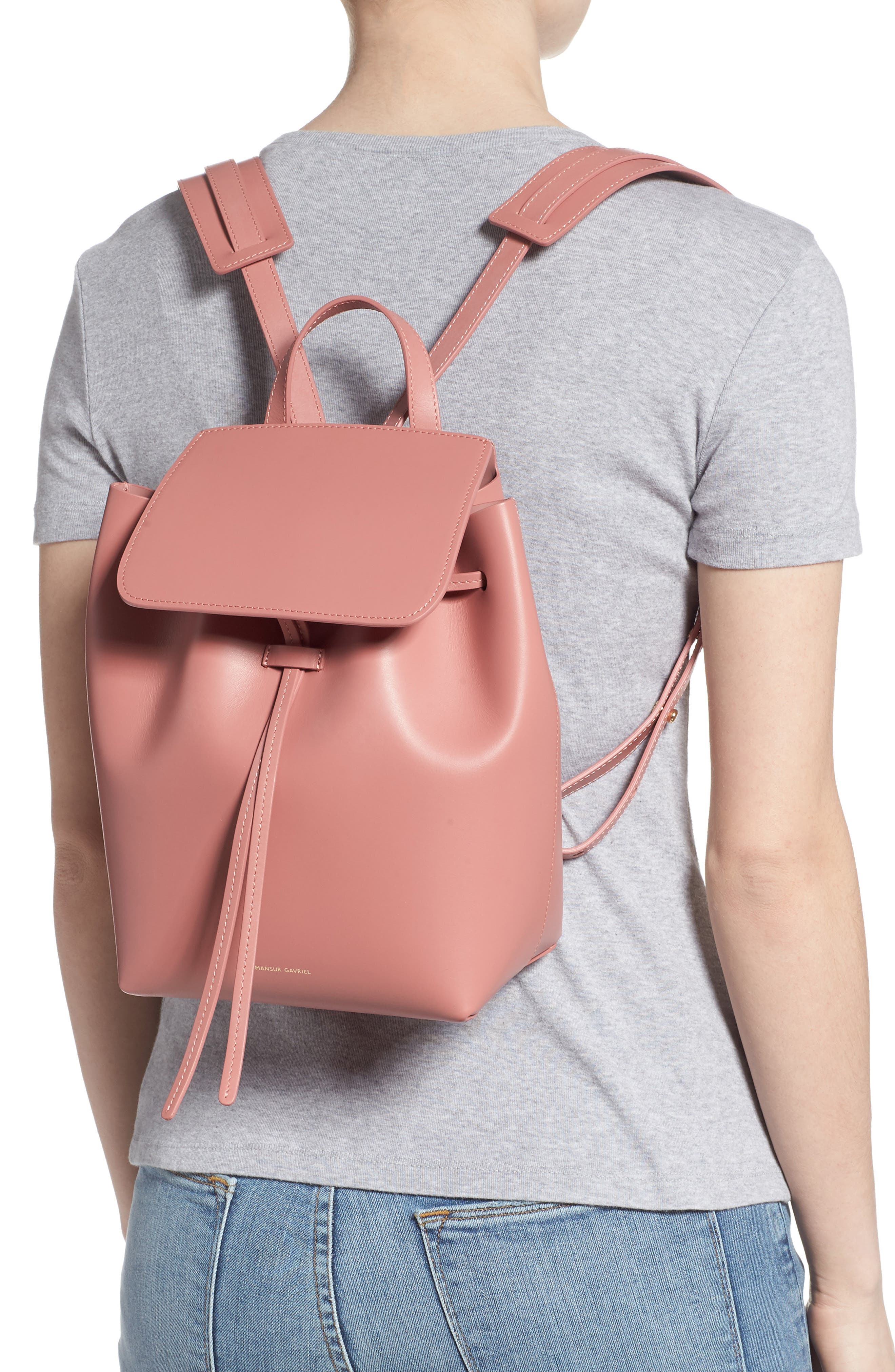 Mansur Gavriel Mini Leather Backpack, Alternate, color, 