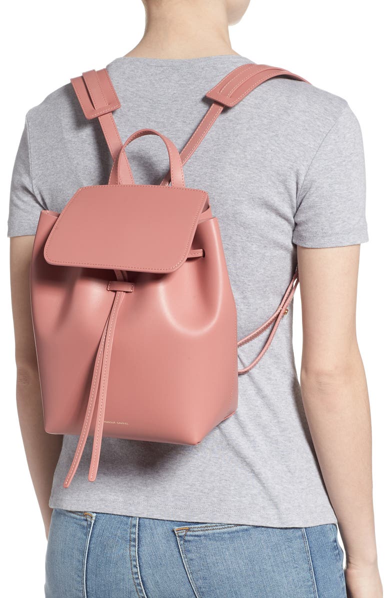 Mansur Gavriel Mini Leather Backpack, Alternate, color,