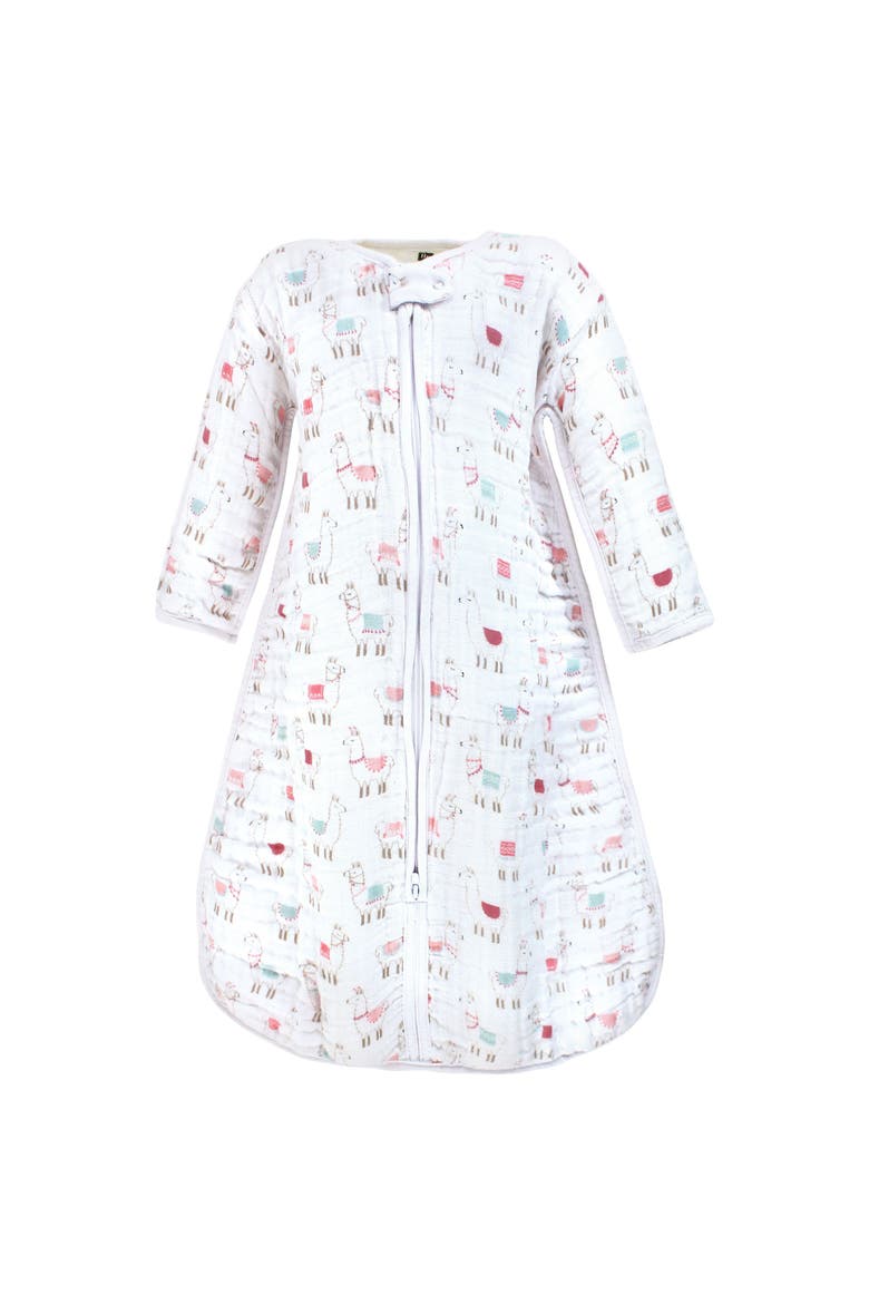 Soft Muslin Long-Sleeve Sleep Swaddle, Main, color, Llama
