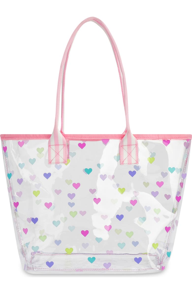 Iscream Kids' Clear Heart Confetti Tote, Main, color, Multi