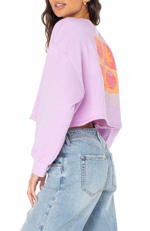 Roxy Morning Hike Graphic Crop Sweatshirt In Orchid Bouquet Solid