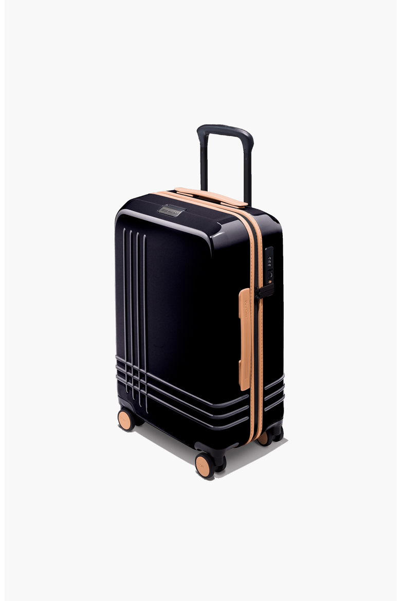 Carry-On Luggage, Main, color, Black Gloss / Tan Trim