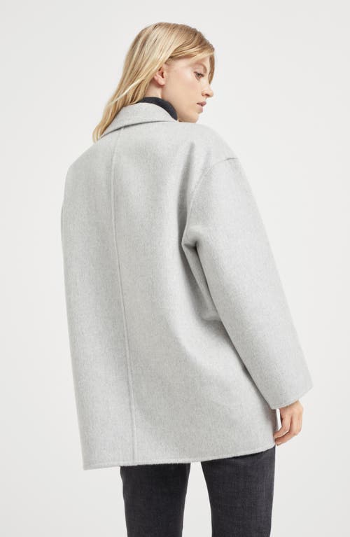Brunello Cucinelli Hand-finished Caban Jacket In Light Grey