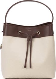 BOSS Liriel Canvas & Faux Leather Bucket Bag