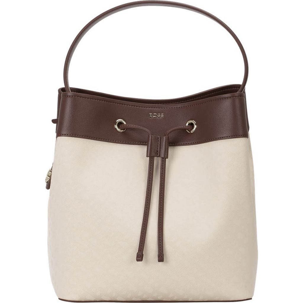 Hugo Boss Boss Liriel Canvas & Faux Leather Bucket Bag