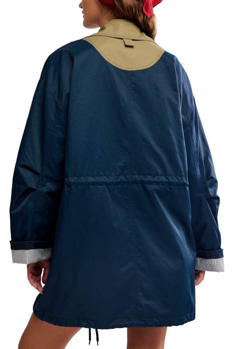 Cotton & Nylon Captain's Jacket, Alternate, color, NAVY COMBO