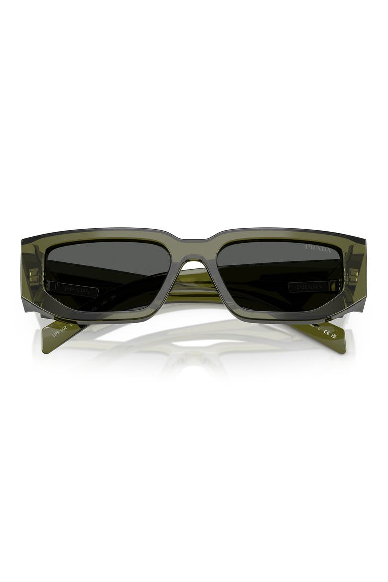 56mm Rectangular Sunglasses, Alternate, color, GREY GREEN