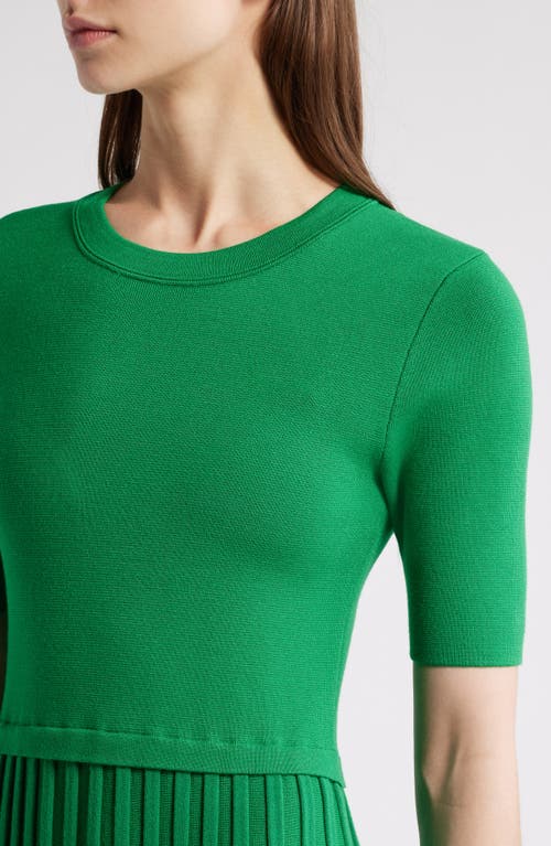 Shop Elie Tahari The Vesper Knit Midi Dress In Green Lark