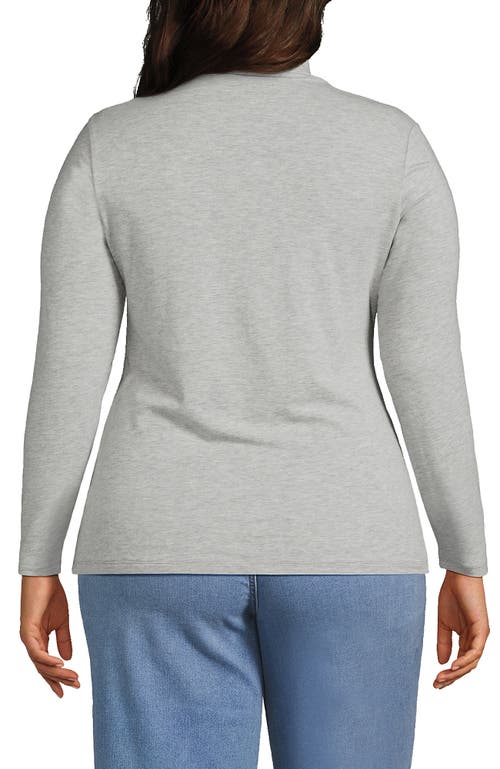 Lands' End Lightweight Jersey Skimming Long Sleeve Turtleneck In Gray